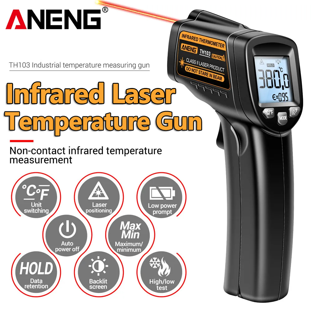 Industrial Laser Blaster - Infrared Laser Temperature Gun -20°C~380℃ IR