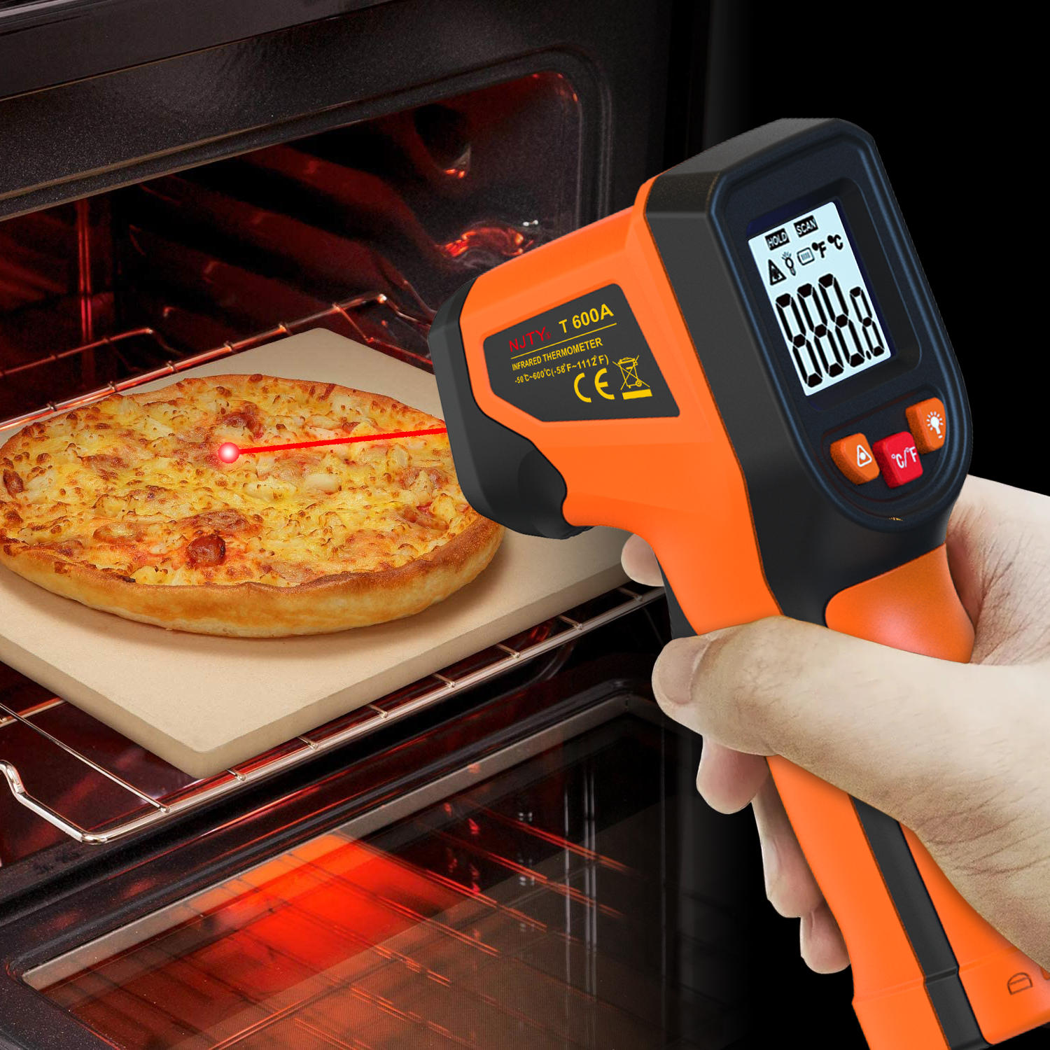 Industrial Laser Blaster - NJTY T600T600A Laser Temperature Gun Infrared