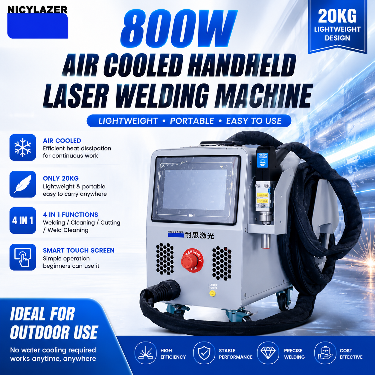 800W Air Cooled Handheld Fiber - Industrial Laser Welder Constant recension och pris