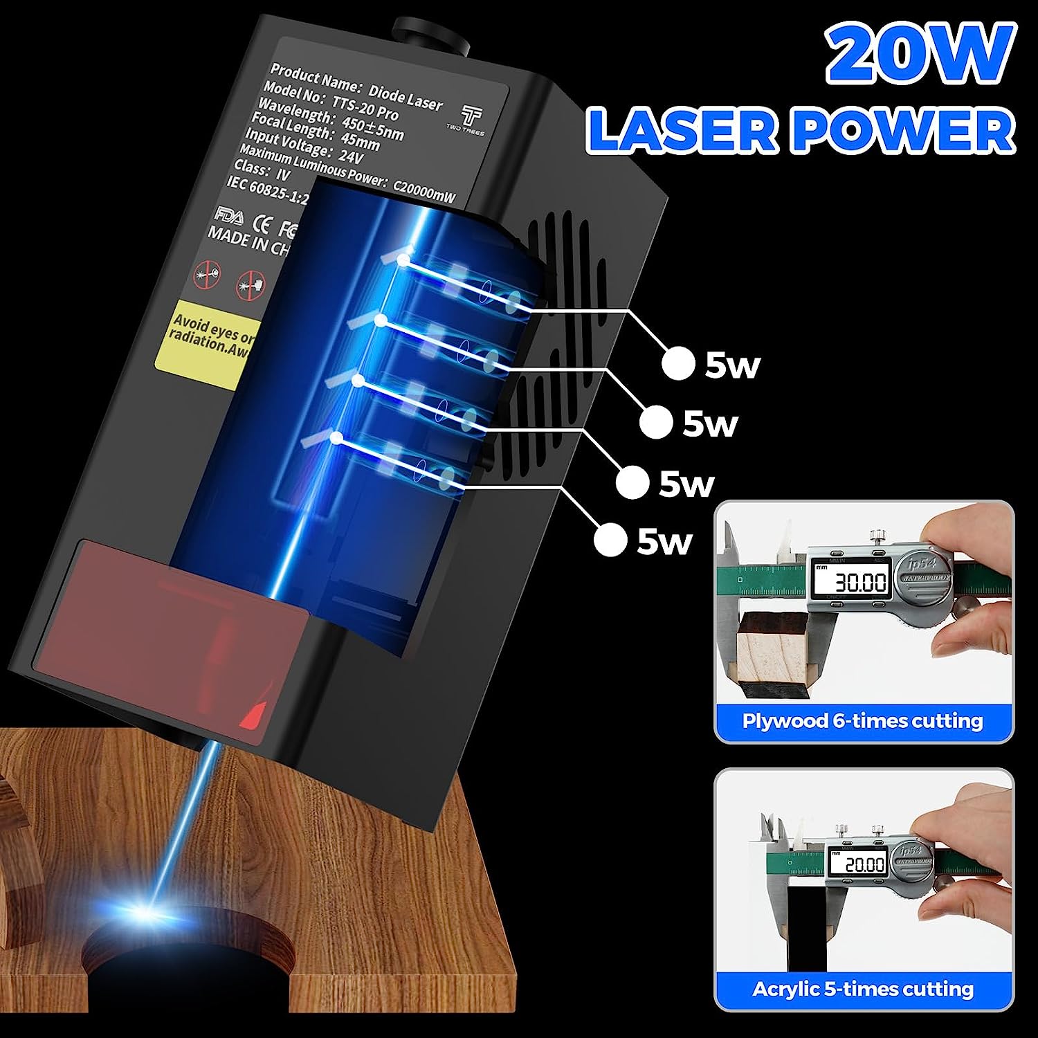 TWOTREES TTS-20 Pro 20W Metal  - Industrial Laser Equipment recension och pris